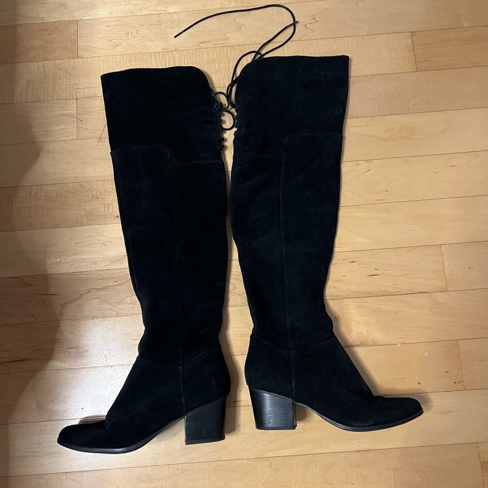 Aldo Black Suede Over-the-Knee Boots